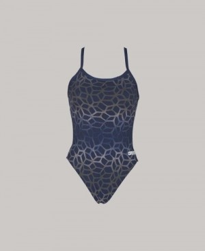 Abbigliamento Nuoto Donna Arena Polycarbonite Ii Challenge Back - Maxlife Blu Marino Blu Marino | 35218ODUA