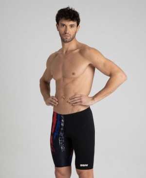 Jammer Uomo Arena Team Painted Stripes Jammer Nere Colorate Bianche | 48631PETX
