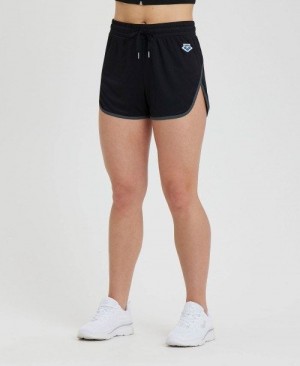Pantaloncini Donna Arena Icons Taped Short Nere Nere Argento | 57604QGTF