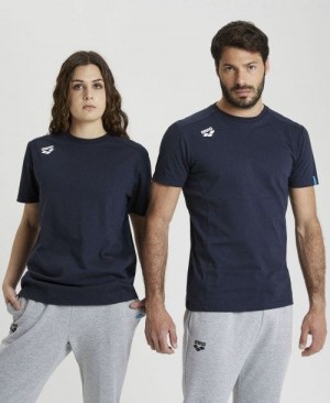 Pantaloncini Donna Arena Team T-shirt Panel Blu Marino | 47869PTXU