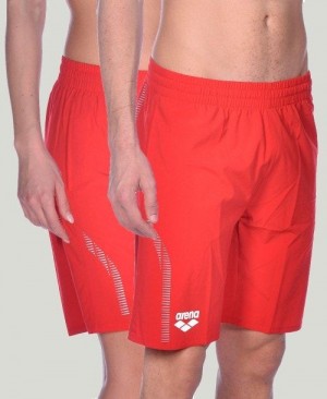 Pantaloncini Uomo Arena Team Line Bermuda Short Rosse | 36549KRZQ