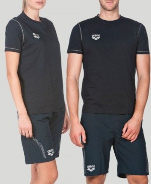 Pantaloncini Uomo Arena Team Line Short Sleeve Tee Blu Marino | 85291ILQA