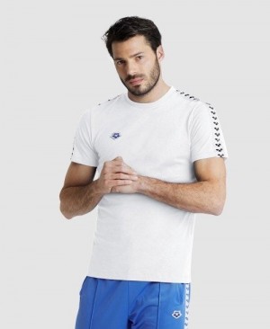 Pantaloncini Uomo Arena Team Us T-shirt Bianche Bianche Nere | 83426ONTD