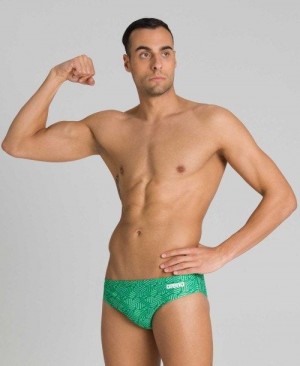 Slip Uomo Arena Kikko Brief Nere Colorate Verdi | 73428QROI